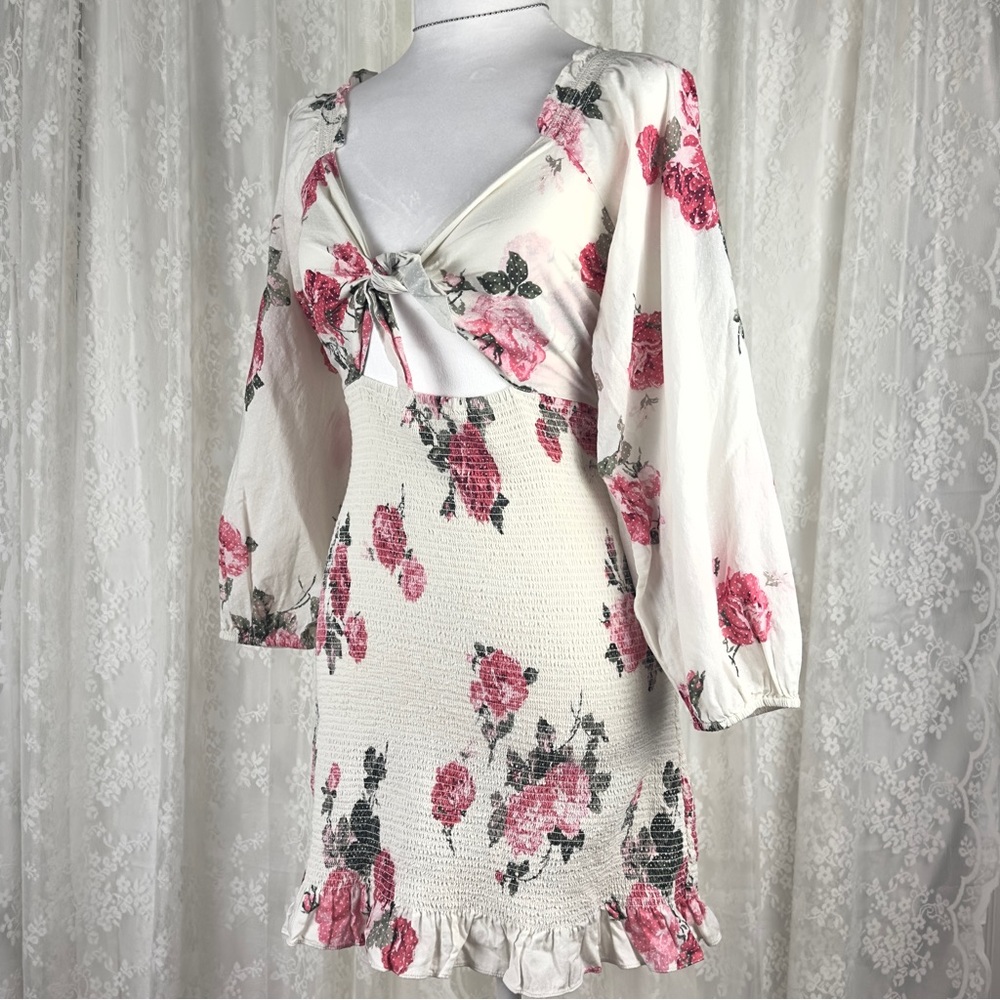 LoveShackFancy kyndra mini dress- paradise pink